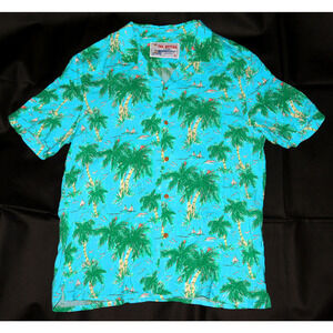 The Nutter By Chubbies Mens Hawaiian Short Sleeve Palm Tree Sailboat Beach Large